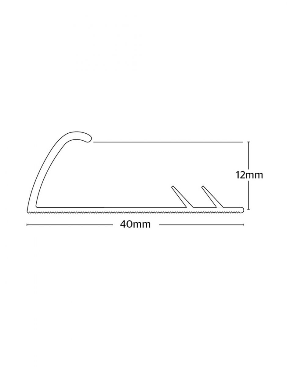 Premium Single Edge Floor Edging - Brushed Pewter 2