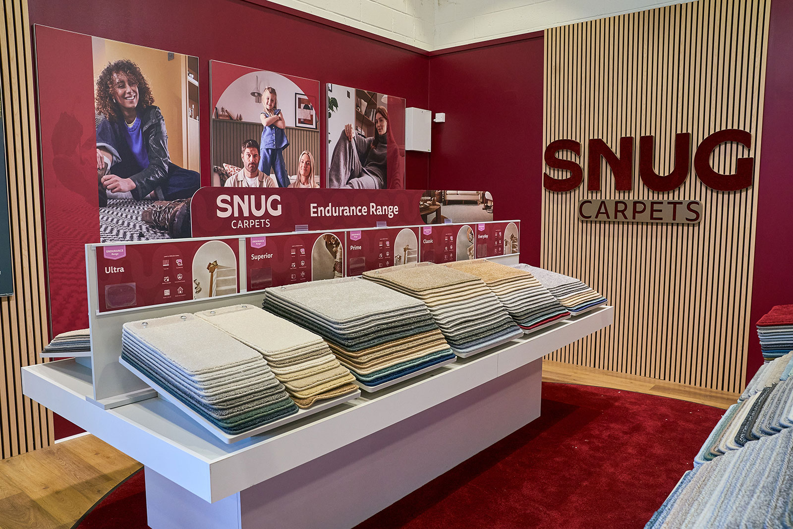 Snug Carpets Birtley Store - Carpet Tables 2