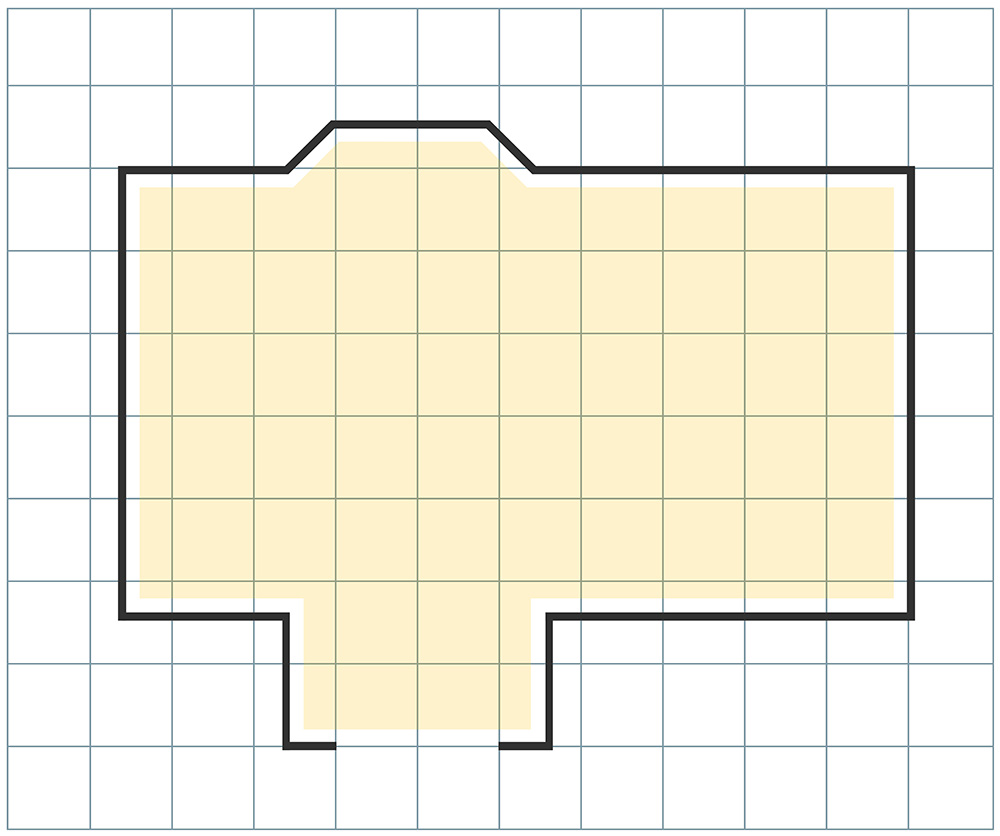 A rough room plan drawing